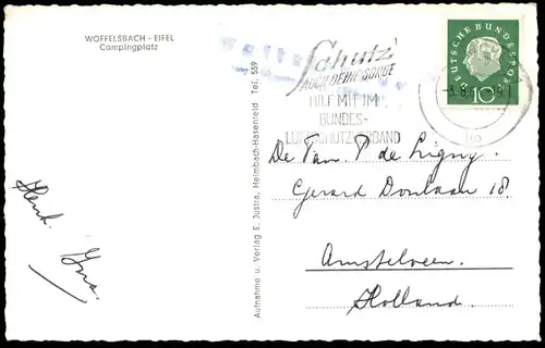 ÄLTERE POSTKARTE WOFFELSBACH SIMMERATH EIFEL Campingplatz Camping cpa postcard AK Ansichtskarte