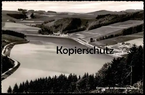 ÄLTERE POSTKARTE ENKHAUSEN AM HENNESEE SUNDERN Landpoststempel Rechteckstempel über Meschede 21b Ansichtskarte postcard
