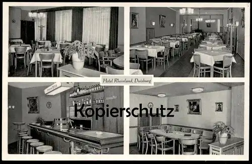 ALTE POSTKARTE DUISBURG HOTEL RHEINLAND INHABER JANSSEN STERN PILS Theke Bier Birra Beer bière Ansichtskarte postcard AK