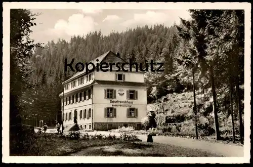 ÄLTERE POSTKARTE NATURFREUNDEHAUS FINSTERBRUNNERTAL BAHNSTATION KARLSTAL TELEFON SCHOPP Landstuhl Ansichtskarte AK