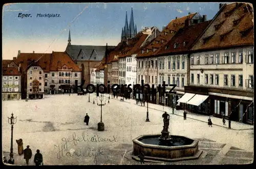 ALTE POSTKARTE EGER MARKTPLATZ CHEB Tschechien Ceska Republika Czech Republic Böhmen cpa postcard AK Ansichtskarte