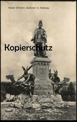 ALTE POSTKARTE KIEL HOLTENAU KAISER WILHELM DENKMAL KRIEGER monument Kriegsgott der Wikinger Ansichtskarte postcard cpa