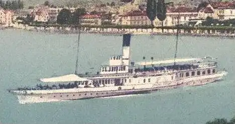 ALTE POSTKARTE VEVEY QUAI ROUSSY ET MONT PÉLERIN Schiff Dampfer steam ship bateau à vapeur cpa postcard AK Ansichtskarte