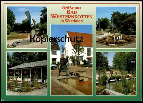 POSTKARTE BAD WESTERNKOTTEN ERWITTE KREIS SOEST Flagge Brunnen Fontaine Fountain Flamingo cpa postcard AK Ansichtskarte