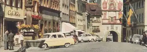 ÄLTERE POSTKARTE WANGEN IM ALLGÄU BMW ISETTA MERCEDES VW KÄFER Auto Autos Car Cars Café Hölz Ravensburger Tor Lion Löwe