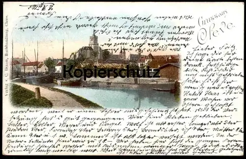 ALTE LITHO POSTKARTE GRUSS AUS CLEVE 1903 PANORAMA Bad Kleve AK Ansichtskarte cpa postcard