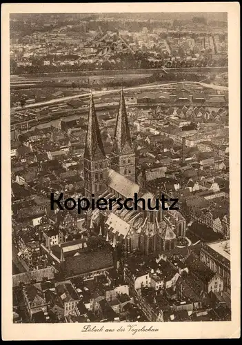 ALTE POSTKARTE LÜBECK LUEBECK BLICK AUS DER VOGELSCHAU Luftbild Fliegeraufnahme Zentrum AK Ansichtskarte cpa postcard