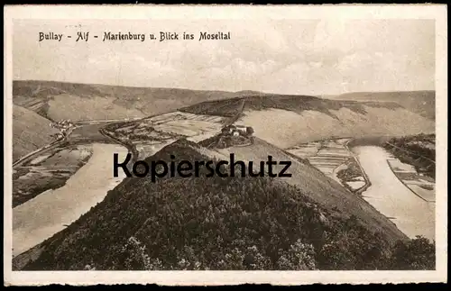 ALTE POSTKARTE BULLAY-ALF MARIENBURG & BLICK INS MOSELTAL Mosel moselle AK Ansichtskarte cpa postcard