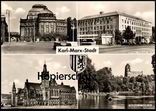 ÄLTERE POSTKARTE KARL-MARX-STADT Mehrbild mit Oper u. a. CHEMNITZ Ansichtskarte AK cpa postcard