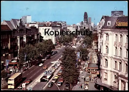 ÄLTERE POSTKARTE BERLIN KURFÜRSTENDAMM CHARLOTTENBURG Post Werbung Bus Autos car cars AK Ansichtskarte cpa postcard