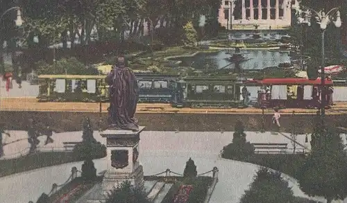 ALTE POSTKARTE WIESBADEN LE KURHAUS VU DE LA KAISER FRIEDRICHPLATZ TRAM STRASSENBAHN tramway cpa postcard Ansichtskarte