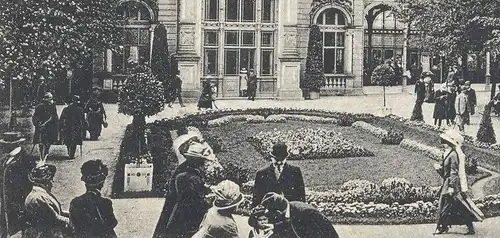 ALTE POSTKARTE WIESBADEN KOCHBRUNNEN RÖMERBAD BADHAUS & HOTEL AK Ansichtskarte cpa postcard