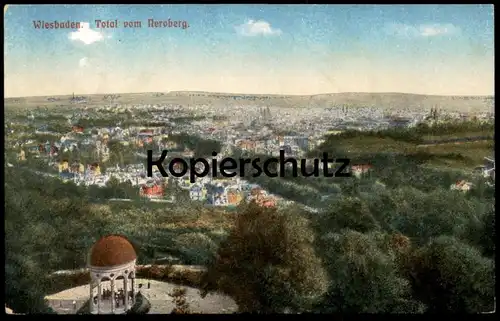 ALTE POSTKARTE WIESBADEN TOTAL VOM NEROBERG PANORAMA AK Ansichtskarte cpa postcard