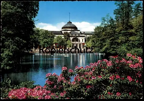 ÄLTERE POSTKARTE WIESBADEN KURHAUS MIT KURPARK Rhododendron Park jardin public parc AK Ansichtskarte cpa postcard