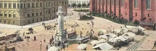 ALTE POSTKARTE WIESBADEN MARKTPLATZ LA PLACE DU MARCHÉ Markt market AK Ansichtskarte cpa postcard