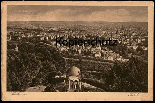 ALTE POSTKARTE WIESBADEN TOTAL VIEW VUE TOTALE Tresor et Postes Totalansicht Panorama AK Ansichtskarte cpa postcard