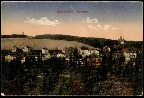 ALTE POSTKARTE WIESBADEN NEROTAL PANORAMA AK Ansichtskarte cpa postcard