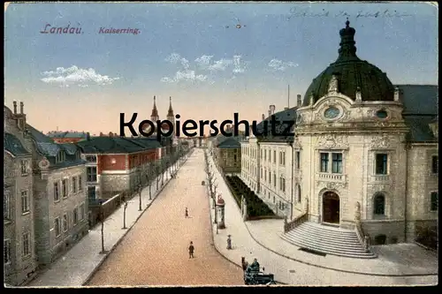 ALTE POSTKARTE LANDAU KAISERRING PANORAMA AK Ansichtskarte cpa postcard