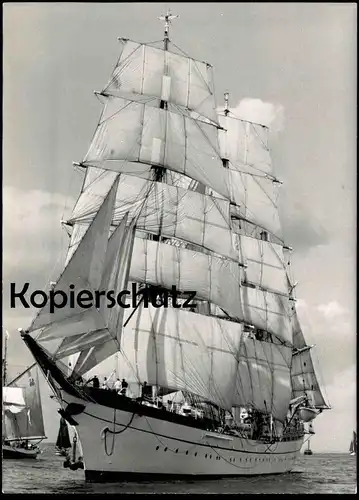ALTE FOTO KARTE GORCH FOCK SEGELSCHULSCHIFF STEMPEL WINDJAMMER-PARADE KIEL 1980 KIELER WOCHE Segelschiff ship