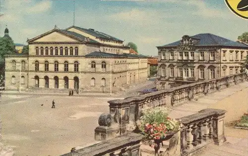 ÄLTERE POSTKARTE GRÜSSE AUS COBURG MARKTPLATZ LANDESTHEATER VESTE Wappen blason AK Ansichtskarte cpa postcard