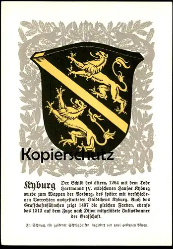 ÄLTERE POSTKARTE KYBURG BEI ZÜRICH WAPPEN GEMEINDEWAPPEN SCHILD Illnau Effretikon blason AK Ansichtskarte cpa postcard