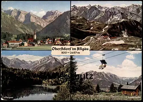ÄLTERE POSTKARTE OBERSTDORF SESSELBAHN NEBELHORN FREIBERGSEE chairlift télésiège Ansichtskarte AK postcard cpa