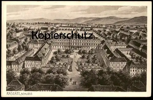 ALTE KÜNSTLER POSTKARTE RASTATT SCHLOSS FAVORITE Fliegeraufnahme Luftbild Favorit castle chateau Ansichtskarte postcard