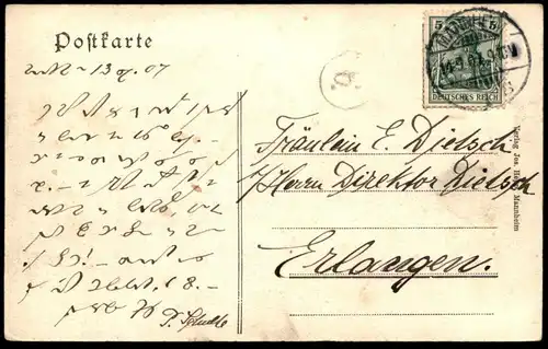 ALTE POSTKARTE MANNHEIM VERGNÜGUNGSPARK AUSSTELLUNG 1907 WASSERRUTSCHE Kirmes Ballon Balloon ducasse kermesse fun fair