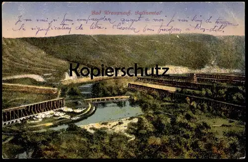 ALTE POSTKARTE BAD KREUZNACH SALINENTAL PANORAMA SALINEN Saline Ansichtskarte AK postcard cpa