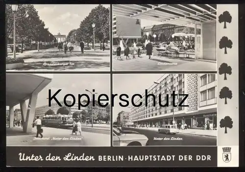 ÄLTERE POSTKARTE BERLIN HAUPTSTADT DER DDR UNTER DEN LINDEN LINDENCORSO INTERHOTEL BRANDENBURGER TOR Kinderwagen Bus AK