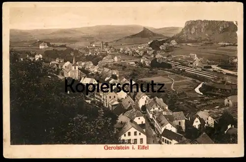 ALTE POSTKARTE GEROLSTEIN IN DER EIFEL PANORAMA GESAMTANSICHT BAHNHOF GLEISE AK Ansichtskarte postcard cpa