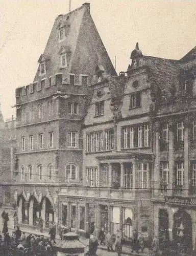 ALTE POSTKARTE TRIER TRÈVES HAUPTMARKT PLACE DU MARCHÉ Markt Market Juwelen Gold Silber Hüte Mützenfabrik postcard cpa