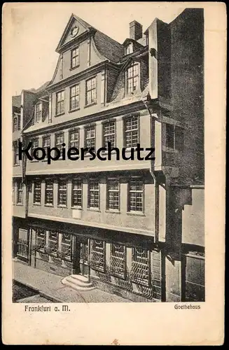 ALTE POSTKARTE FRANKFURT AM MAIN GOETHEHAUS HAUS GOETHE 1906 Dichter poet AK Ansichtskarte postcard cpa