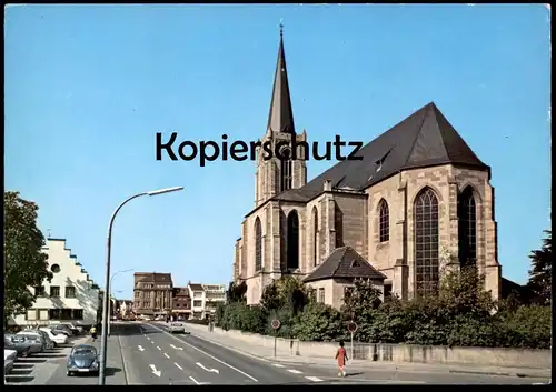 ÄLTERE POSTKARTE EUSKIRCHEN HERZ JESU KIRCHE VW Käfer Kever Auto Car Voiture AK Ansichtskarte postcard cpa