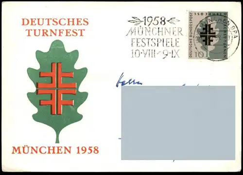 ALTE POSTKARTE MÜNCHEN DEUTSCHES TURNFEST 1958 gymnastics gymnastiques AK Ansichtskarte postcard cpa