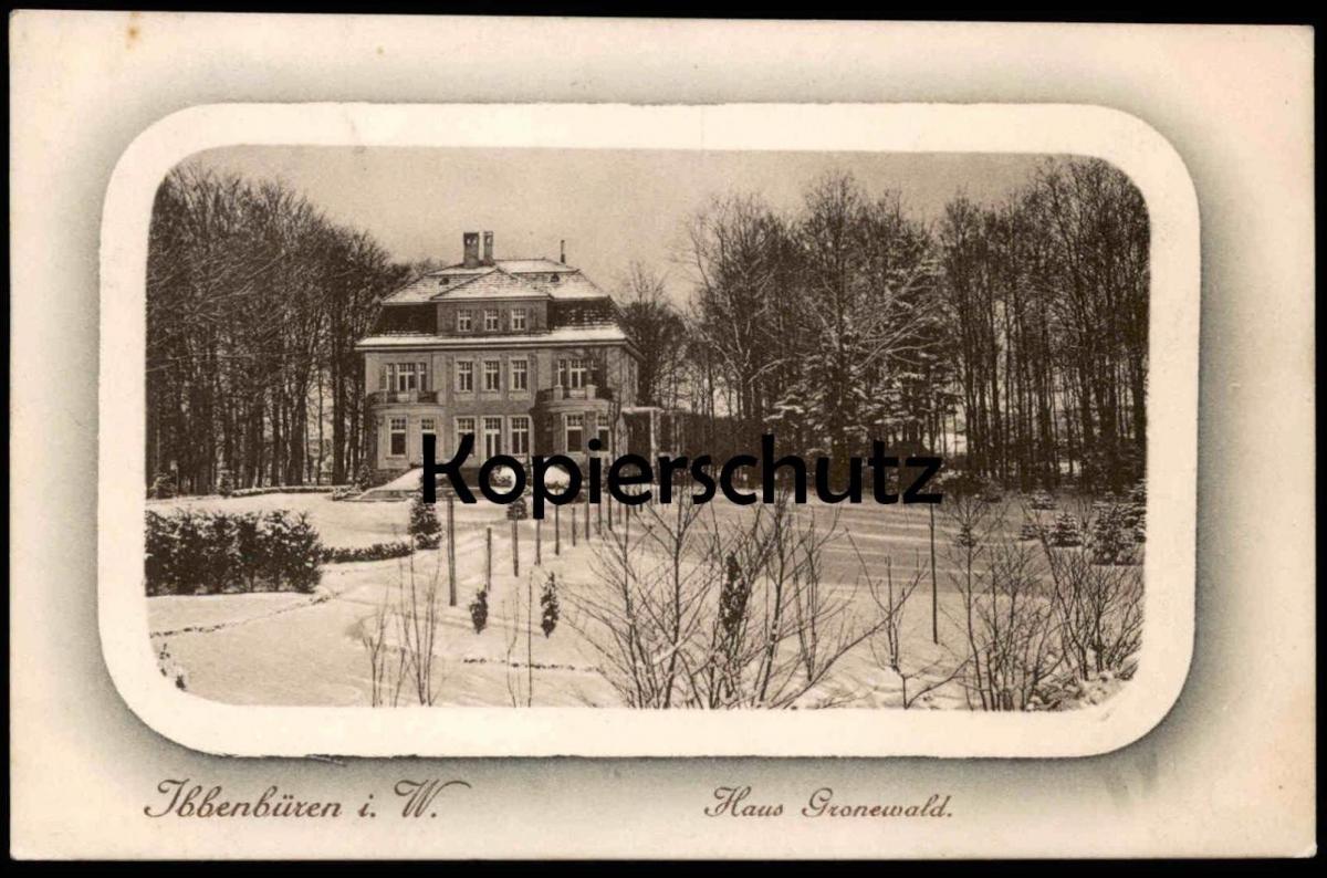 ALTE POSTKARTE IBBENBÜREN WINTER VILLA HAUS GRONEWALD ...