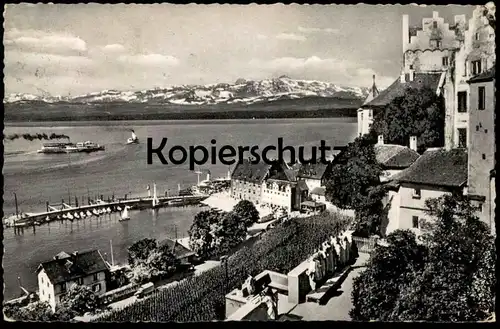 ÄLTERE POSTKARTE MEERSBURG AM BODENSEE ALTES SCHLOSS KÄNZELE UND HAFEN 1959 harbour port Ansichtskarte AK postcard cpa