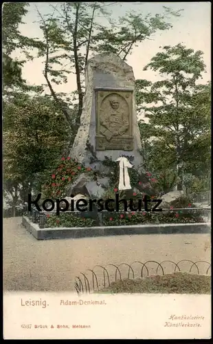 ALTE POSTKARTE LEISNIG CARL-FERDINAND ADAM DENKMAL monument musician Musiker 1911 bei Grimma Döbeln Composer Komponist