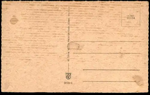 ÄLTERE POSTKARTE GRUSS AUS GELSENKIRCHEN SPARKASSE NEUMARKT BAHNHOFSVORPLATZ STADTGARTEN Volkswagen VW Käfer Wappen AK