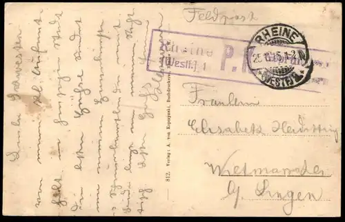 ALTE POSTKARTE GRUSS AUS RHEINE SOLBAD GOTTESGABE KURHAUS 1915 FELDPOST Stempel P.K. cachet postes militaires postcard