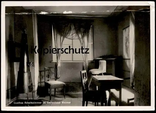 ÄLTERE POSTKARTE WEIMAR GOETHES ARBEITSZIMMER IM GARTENHAUS Dichter Poet poète Ansichtskarte AK postcard cpa