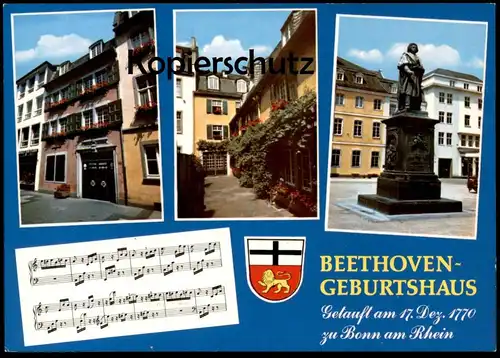 ÄLTERE POSTKARTE BONN BEETHOVEN-GEBURTSHAUS Poet Musician Komponist Dichter Wappen blason Ansichtskarte AK postcard cpa