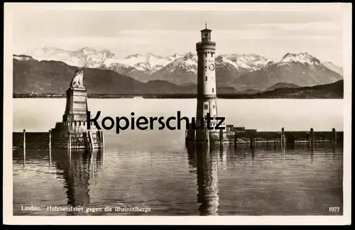 ALTE POSTKARTE LINDAU BODENSEE HAFENEINFAHRT Leuchtturm Phare Lighthouse Löwe lion Hafen Ansichtskarte AK postcard cpa