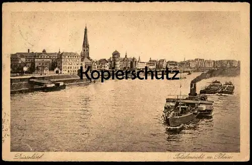 ALTE POSTKARTE DÜSSELDORF RHEIN Dampfer Schiff steam cargo freight ship Bateau vrachtschip Ansichtskarte AK postcard cpa