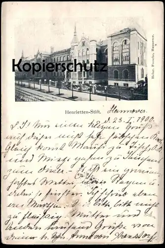 ALTE POSTKARTE HANNOVER HENRIETTEN-STIFT 1900 Henriettenstift maison de retraite nursing rest home Ansichtskarte AK cpa