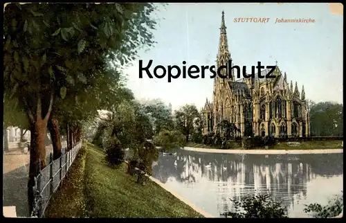 ALTE POSTKARTE STUTTGART JOHANNISKIRCHE Feuersee Kirche church église Ansichtskarte AK postcard cpa