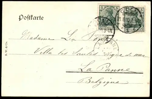 ALTE POSTKARTE GRUSS AUS DEM HOTEL DU NORD CÖLN AM RHEIN GARTEN MIT TERRASSE APOSTELKIRCHE Köln Ansichtskarte postcard