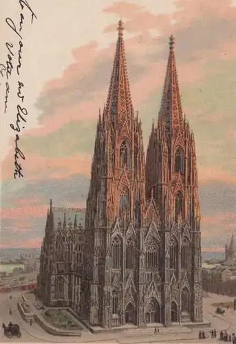 ALTE LITHO KÜNSTLER POSTKARTE DER DOM ZU CÖLN 1903 Köln Kirche Ansichtskarte AK cpa postcard
