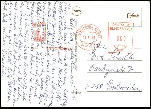 ÄLTERE POSTKARTE GRUSS AUS PETERSHAGEN AN DER WESER HAUPTSTRASSE MINDENER STRASSE SCHLOSS AK cpa postcard Ansichtskarte