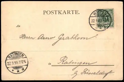 ALTE POSTKARTE GRUSS AUS WITTEN BLICK VOM HOHENSTEIN INS RUHRTHAL 1899 RUHRTAL RUHR AK cpa postcard Ansichtskarte